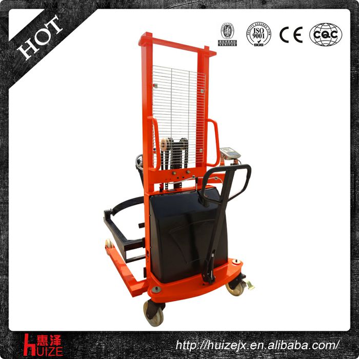 半電動稱重油桶車（夾鐵桶，手搖翻轉(zhuǎn)倒料）